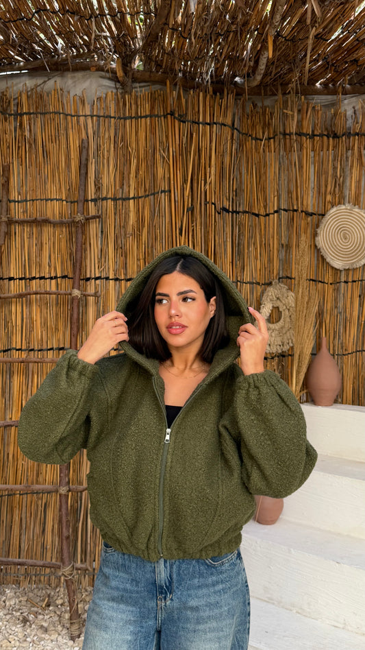 Teddy jacket - OLIVE