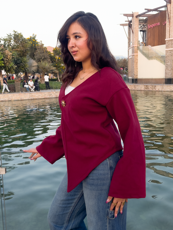 Curve jacket - Burgundy