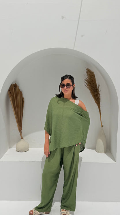 Crinkle set - Dark green