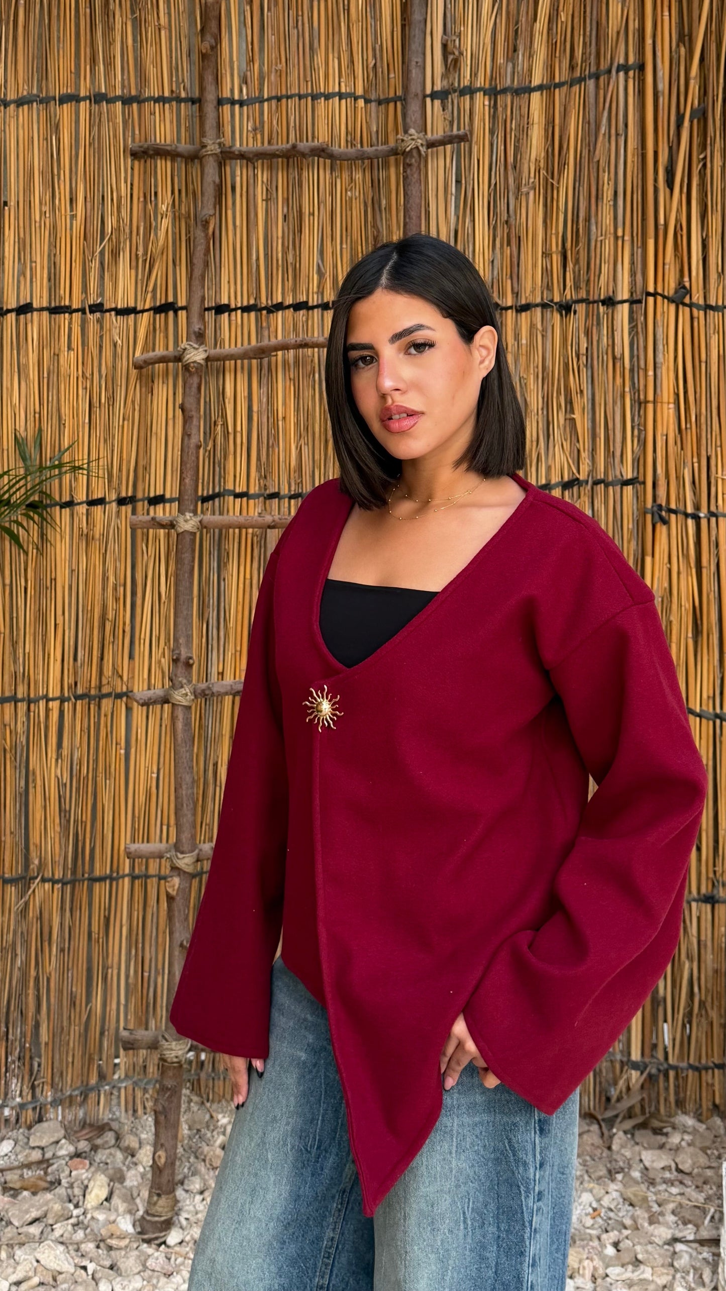 Curve jacket - Burgundy