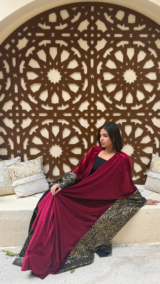 Velvet burgandy kaftan