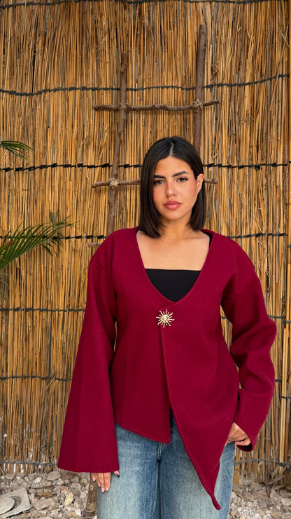 Curve jacket - Burgundy