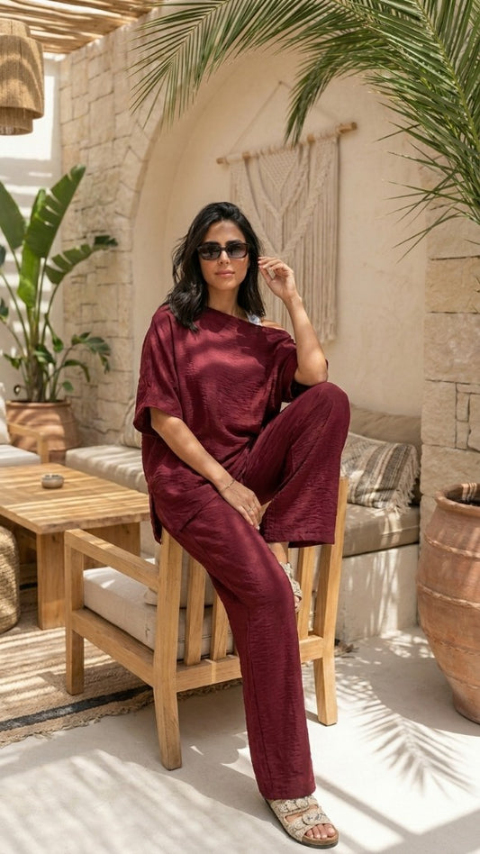 Crinkle set - Burgundy