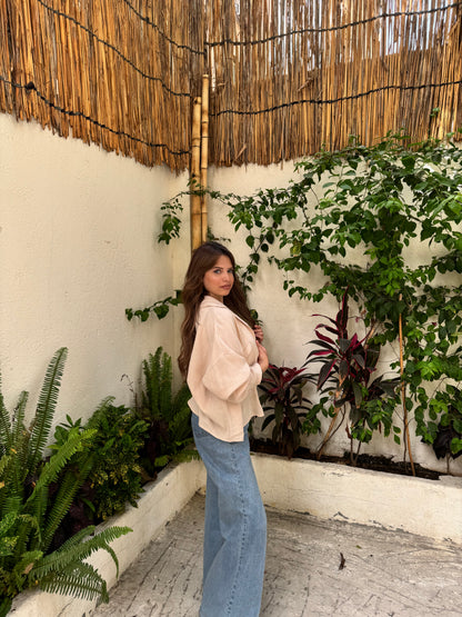 Oversized crinkle shirt