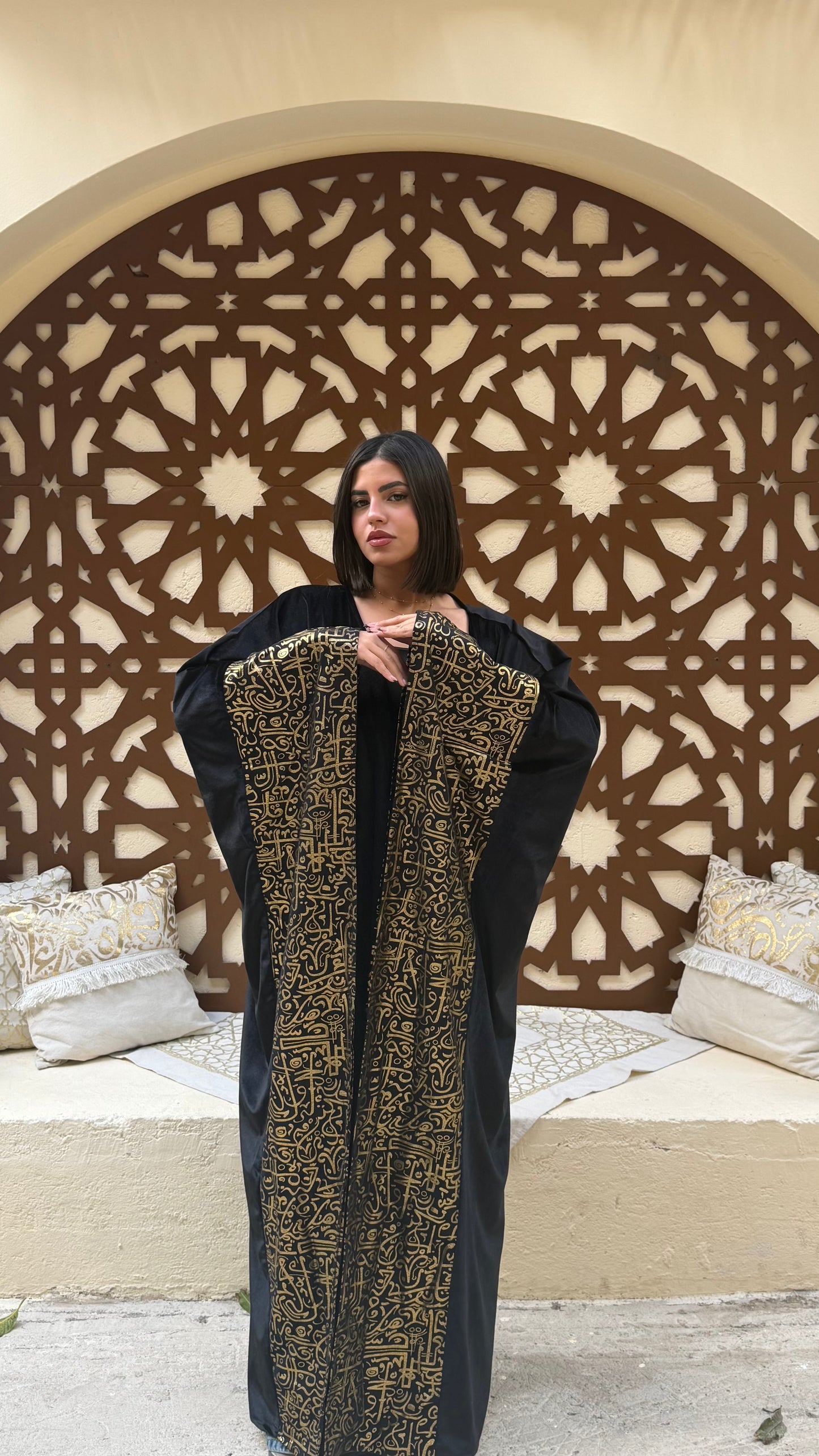 Velvet black kaftan