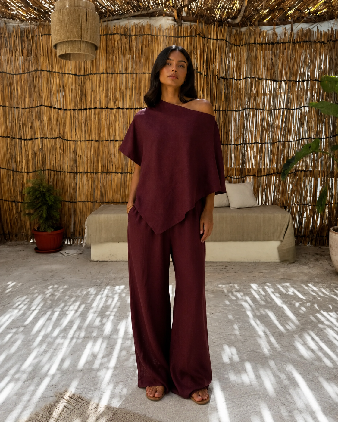 Crinkle set - Burgundy