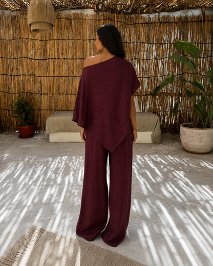 Crinkle set - Burgundy