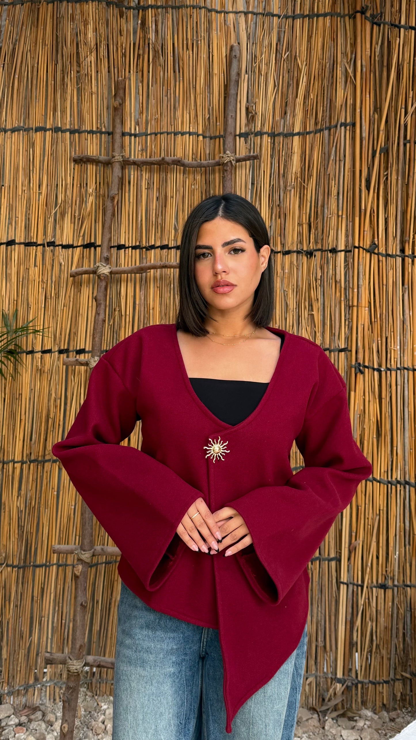 Curve jacket - Burgundy