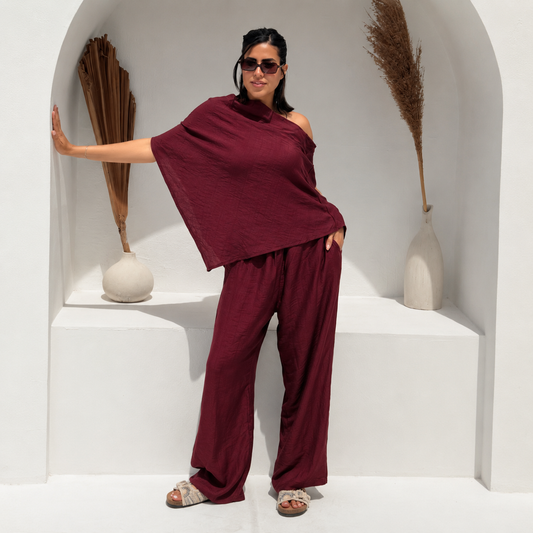 Crinkle set - Burgundy