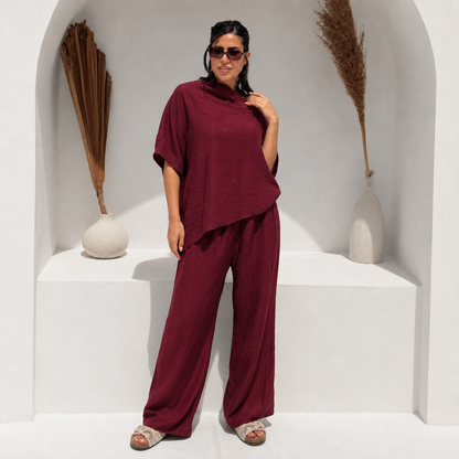 Crinkle set - Burgundy